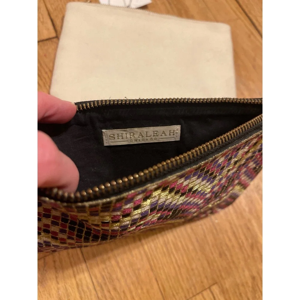 Shirahleah Set of Boho Beaded Zig Zag Wool Pouches‎ Clutch Embellished Hand Bag
